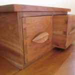 Cherry Rosebud Desk Drawer Detail