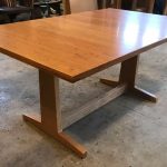Contemporary Trestle Dining Table in Cherry